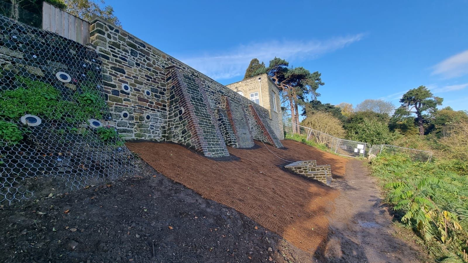 The Hermitage - retaining wall with ground anchors installed