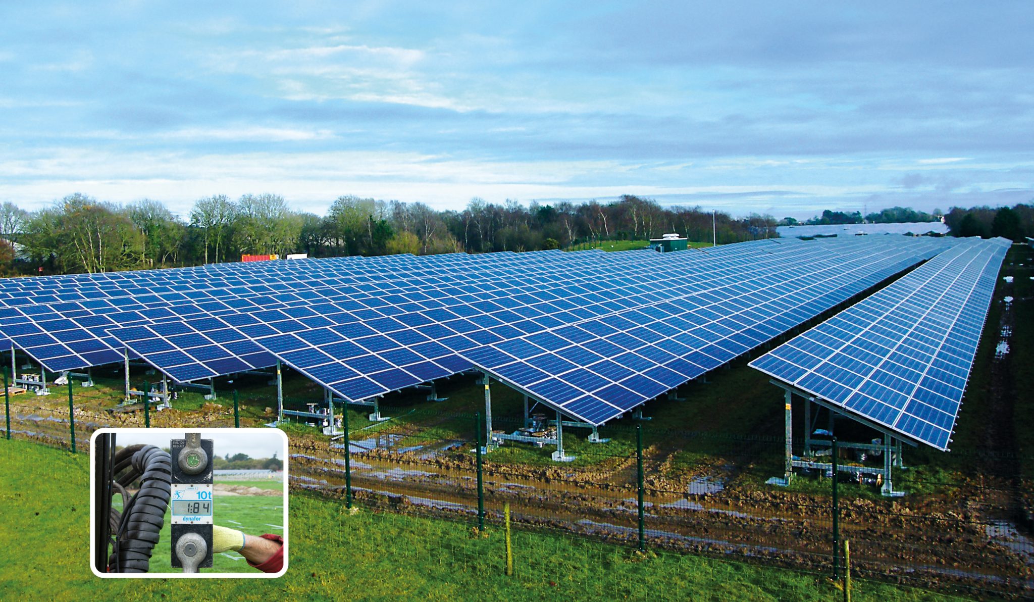 Floating Solar secured with earth anchors